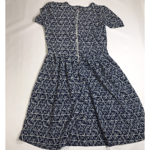 Navy Geometric Pattern Dress - Picture 5 of 8